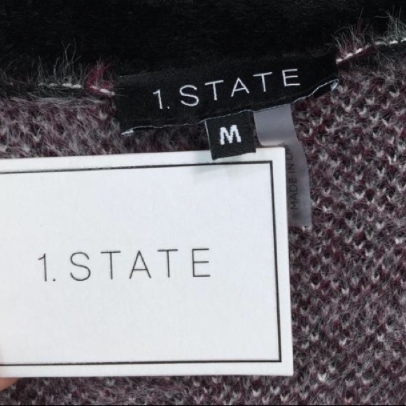 1. State Plaid Eyelash Open Front Cardigan Sweater - Picture 9 of 11